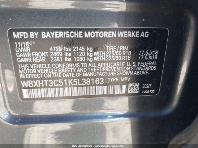 BMW X1 Xdrive28i 2019 WBXHT3C51K5L38163 Image 9