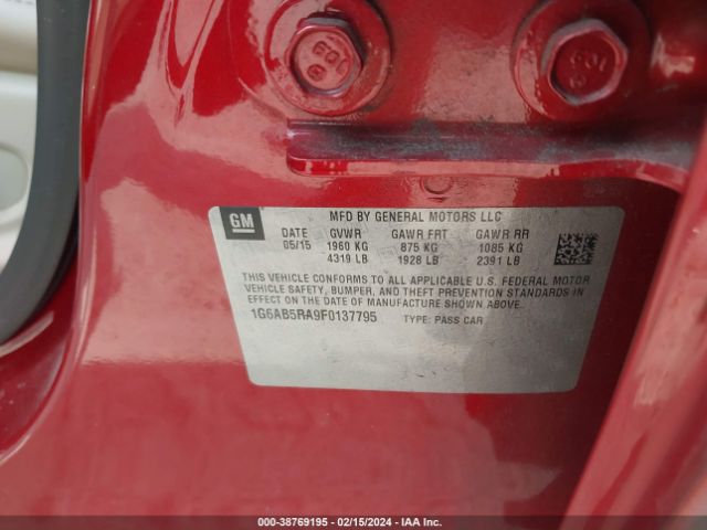 1G6AB5RA9F0137795 Cadillac ATS LUXURY