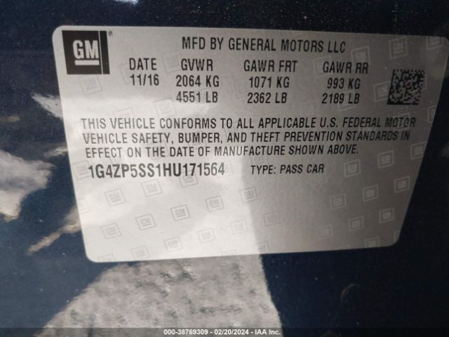 1G4ZP5SS1HU171564 Buick Lacrosse Essence