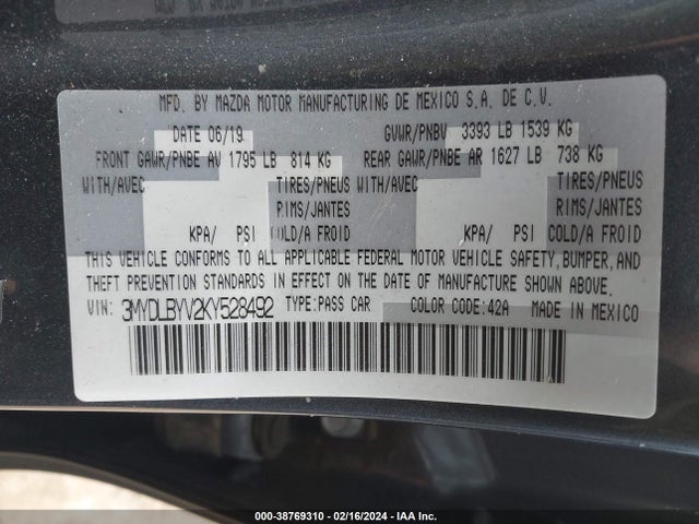 Toyota YARIS L 2019 3MYDLBYV2KY528492 Image 9