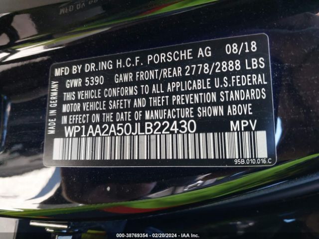 WP1AA2A50JLB22430 Porsche Macan Sport Edition