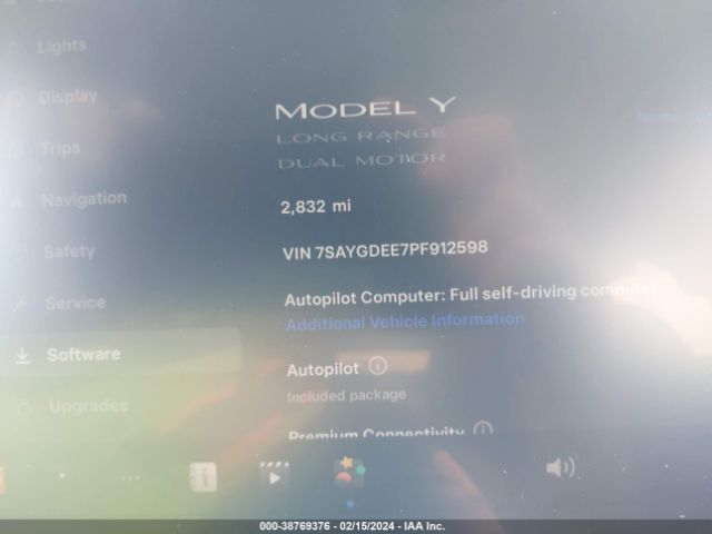 7SAYGDEE7PF912598 Tesla Model Y Awd/long Range Dual Motor All-wheel Drive