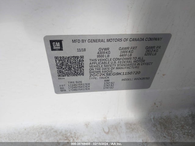 Chevrolet Silverado 2500hd Lt 2019 2GC2KSEG9K1150720 Image 9