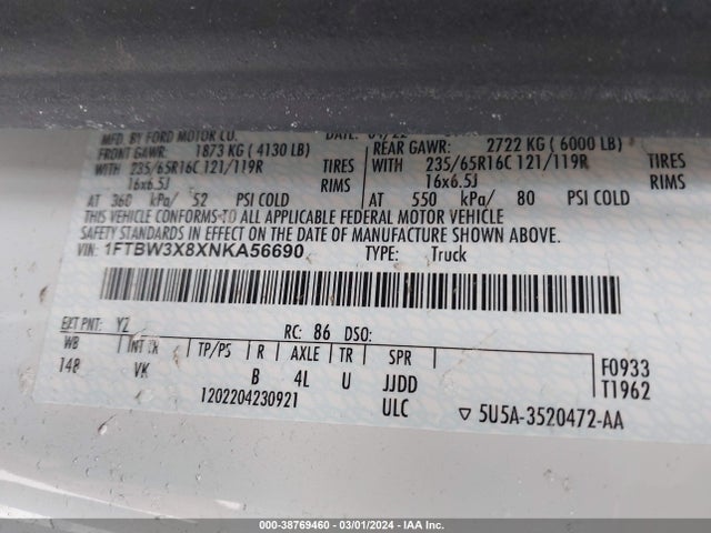 Ford Transit-350 Cargo Van 2022 1FTBW3X8XNKA56690 Image 9