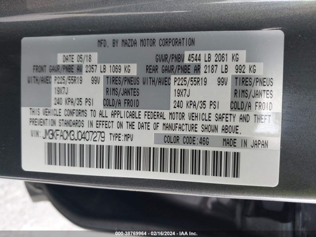 Mazda Cx-5 Touring 2018 JM3KFACM3J0407279 Image 9