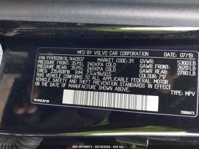 YV4102RKXL1440937 Volvo Xc60 T5 Momentum