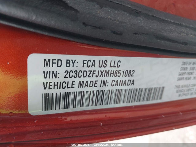 Dodge Challenger R/t Scat Pack 2021 2C3CDZFJXMH651082 Image 9