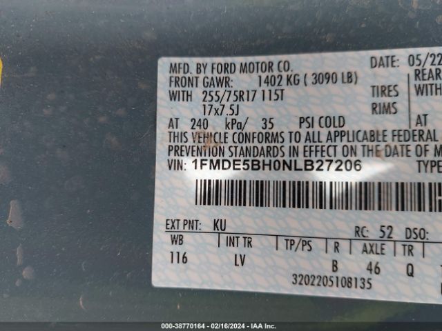 1FMDE5BH0NLB27206 Ford Bronco Big Bend