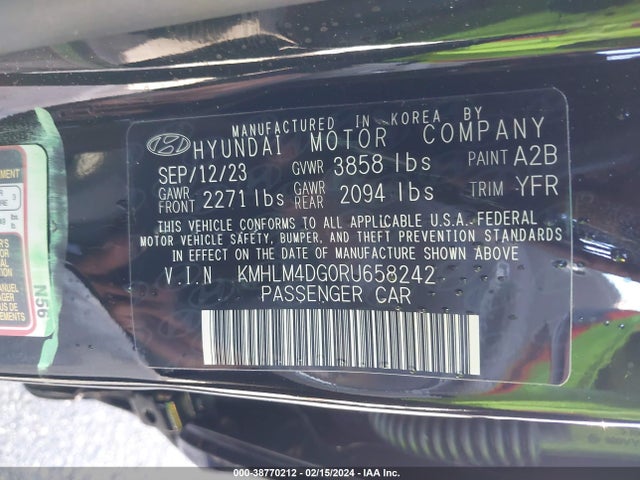 Hyundai ELANTRA SEL 2024 KMHLM4DG0RU658242 Image 9