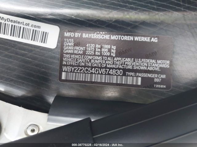 WBY2Z2C54GV674830 BMW I8