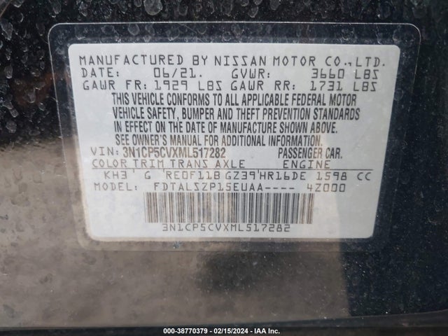 Nissan Kicks Sv Xtronic Cvt 2021 3N1CP5CVXML517282 Image 9