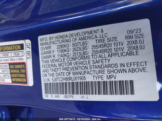 Acura Rdx A-spec Advance Package 2024 5J8TC2H86RL001905 Image 9