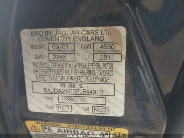 2002 JAGUAR XJ8 SAJDA24C02LF44910 Photo 8
