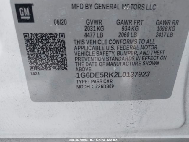 1G6DE5RK2L0137923 Cadillac Ct4 Luxury
