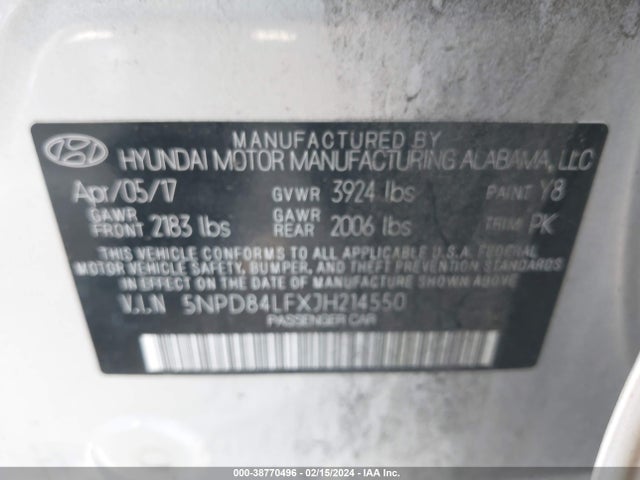 Hyundai ELANTRA SEL 2018 5NPD84LFXJH214550 Image 9