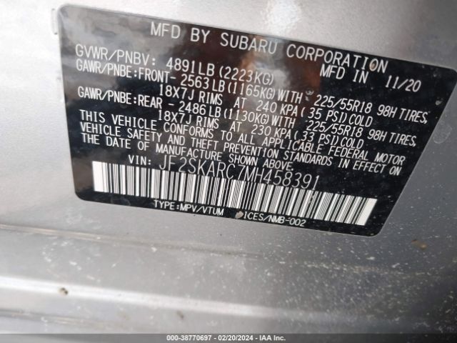 JF2SKARC7MH458391 Subaru Forester Sport