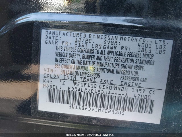 Nissan Sentra Sr Xtronic Cvt 2021 3N1AB8DV1MY229305 Image 9