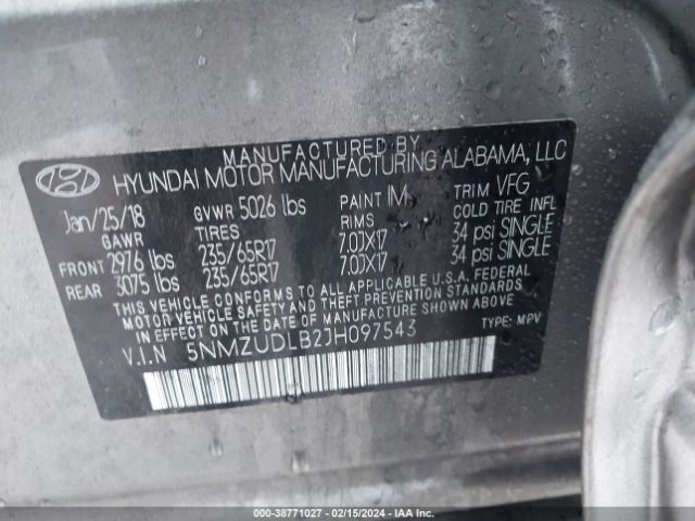 2018 HYUNDAI SANTA FE SPORT 5NMZUDLB2JH097543 Photo 8