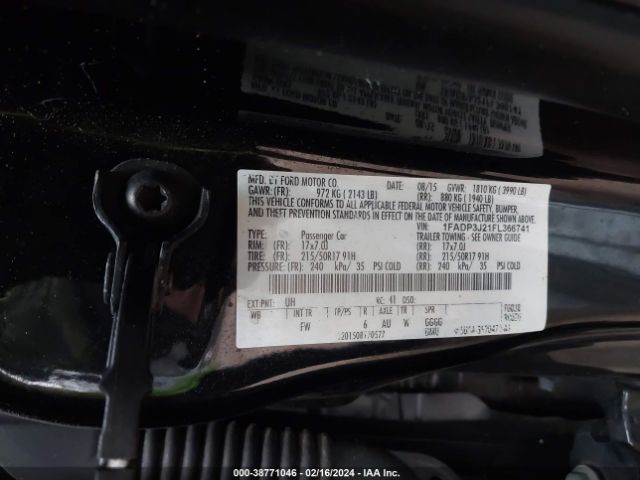 1FADP3J21FL366741 Ford Focus Titanium