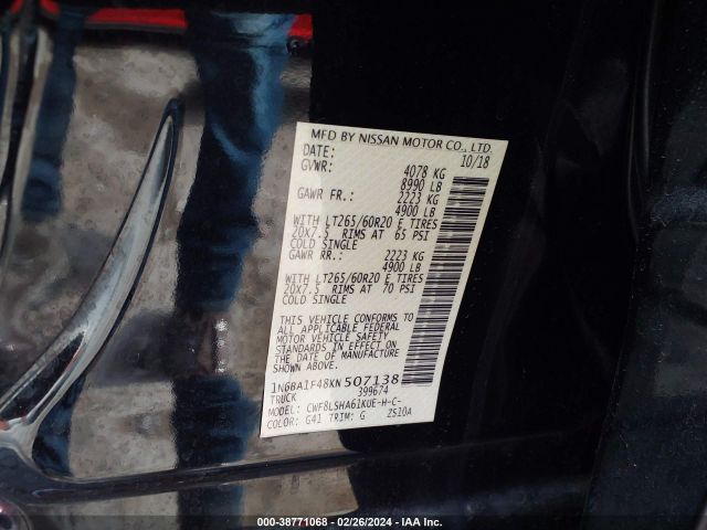 1N6BA1F48KN507138 Nissan Titan Xd Sv Diesel