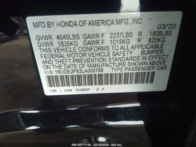 19UDE2F83LA005768 Acura Ilx Premium   A-spec Packages/technology   A-spec Packages