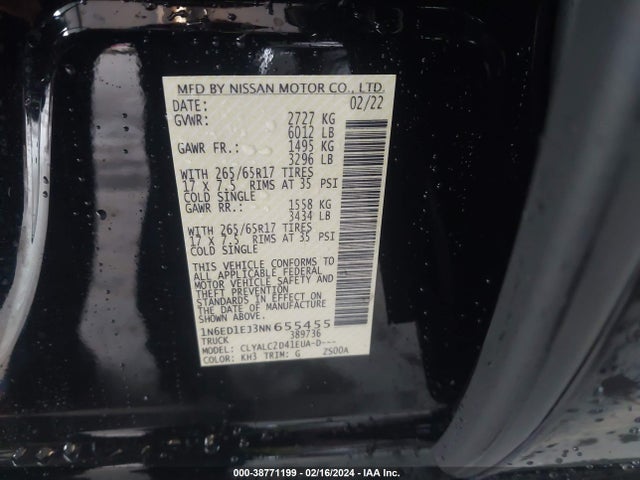 Nissan Frontier Sv 4x2 2022 1N6ED1EJ3NN655455 Image 9