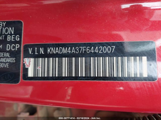 KNADM4A37F6442007 KIA RIO LX
