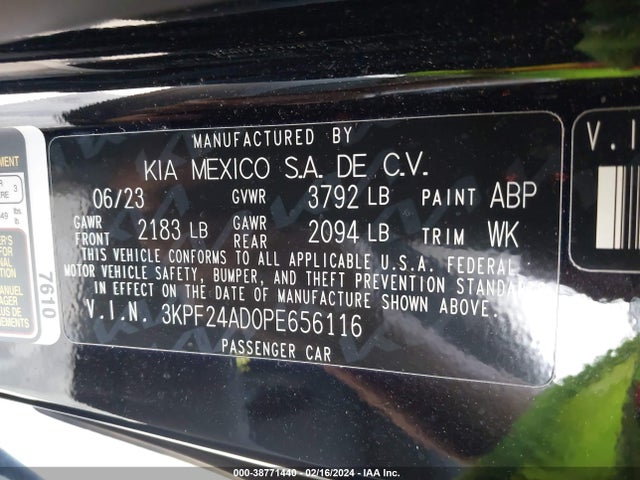 KIA Forte Lxs 2023 3KPF24AD0PE656116 Image 9