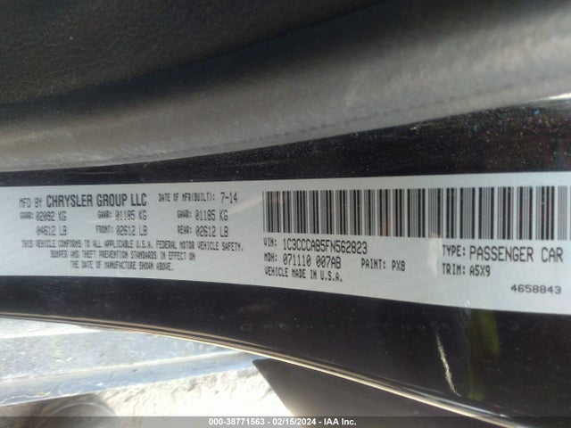 Chrysler 200 Limited 2015 1C3CCCAB5FN562823 Image 9