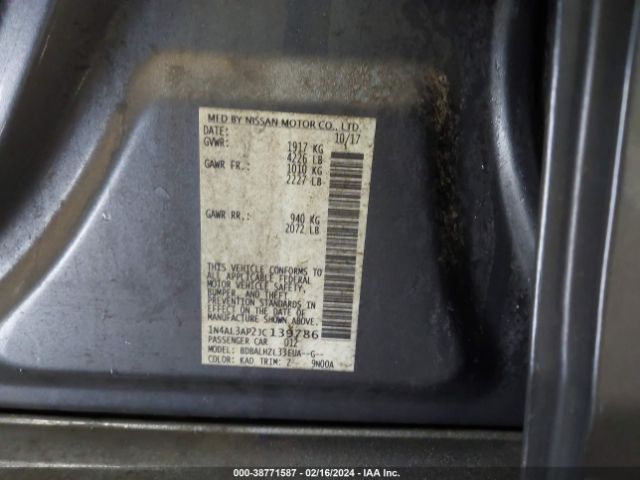 1N4AL3AP2JC139786 Nissan Altima 2.5 Sr