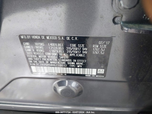 Honda HR-V EX 2017 3CZRU5H58HG710032 Image 9