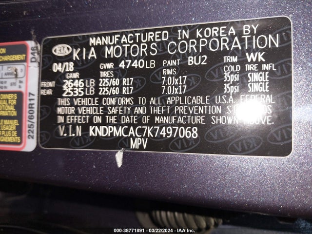 KIA Sportage Lx 2019 KNDPMCAC7K7497068 Image 9