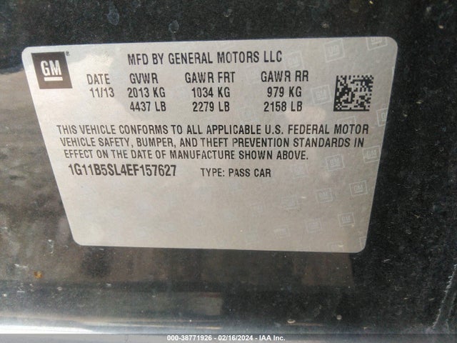 Chevrolet Malibu 1ls 2014 1G11B5SL4EF157627 Image 9