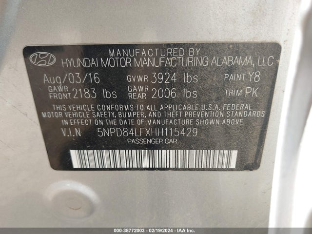 Hyundai ELANTRA SE 2017 5NPD84LFXHH115429 Image 9