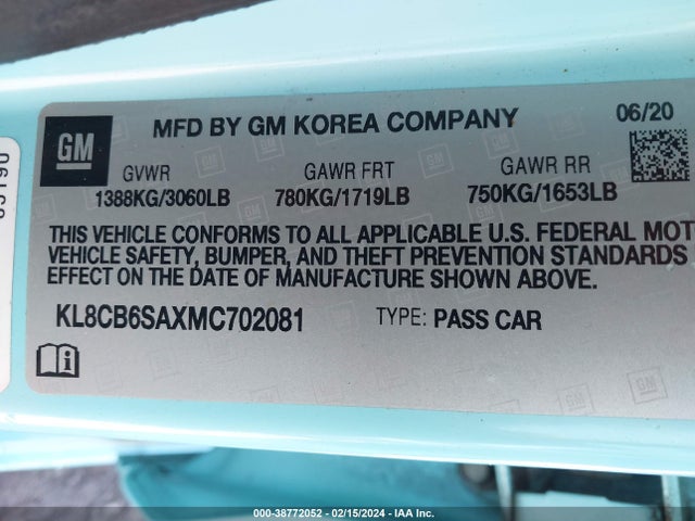Chevrolet Spark Fwd Ls Automatic 2021 KL8CB6SAXMC702081 Image 9