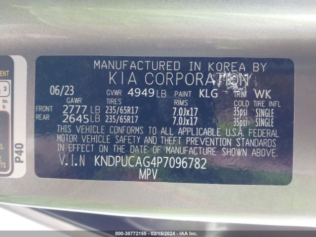 KNDPUCAG4P7096782 KIA Sportage Hybrid Lx