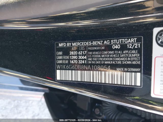 W1K6G6DB8NA108054 Mercedes-Benz S 500 4matic