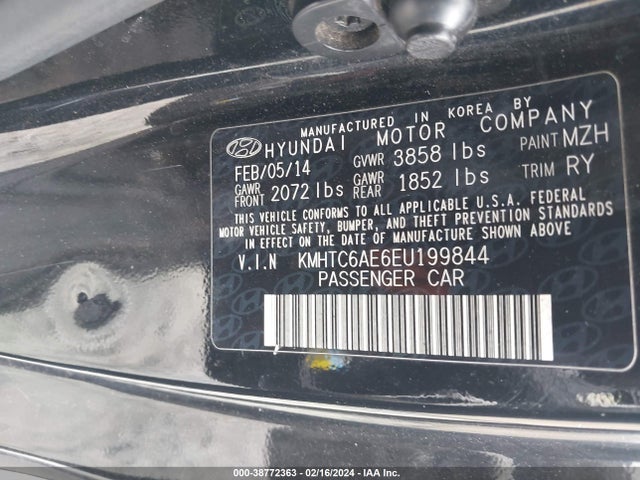 Hyundai Veloster Turbo W/black 2014 KMHTC6AE6EU199844 Image 9