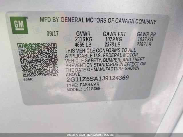 Chevrolet IMPALA LS 2018 2G11Z5SA1J9124369 Image 9