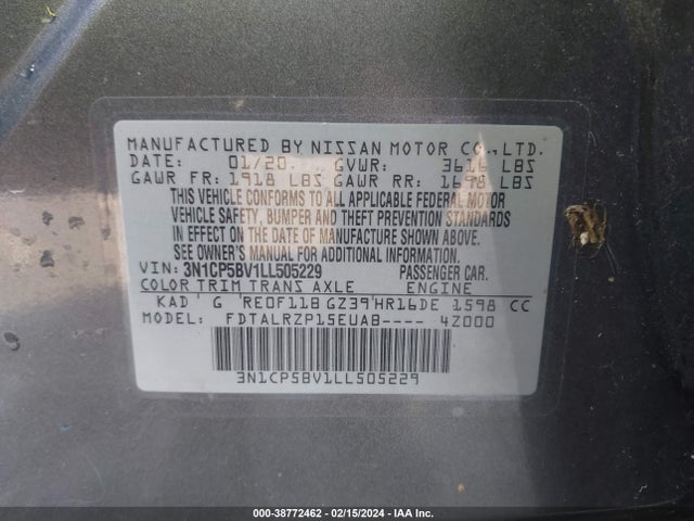Nissan Kicks S Xtronic Cvt 2020 3N1CP5BV1LL505229 Image 9