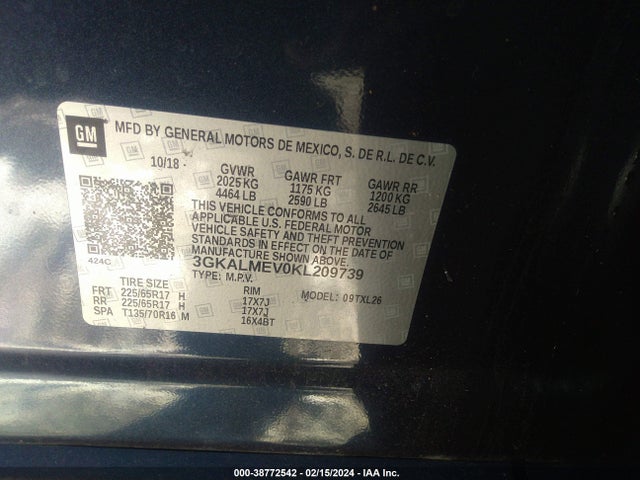 GMC Terrain Sle 2019 3GKALMEV0KL209739 Image 9