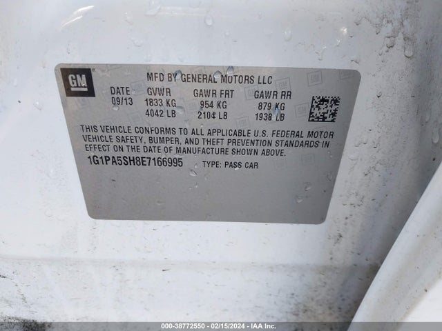 Chevrolet Cruze Ls Auto 2014 1G1PA5SH8E7166995 Image 9