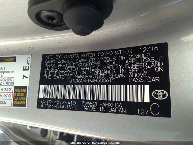 Toyota Prius Prime Plus 2017 JTDKARFP4H3006151 Image 9