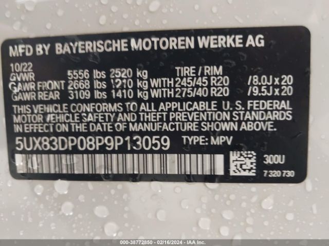 5UX83DP08P9P13059 BMW X3 M40i