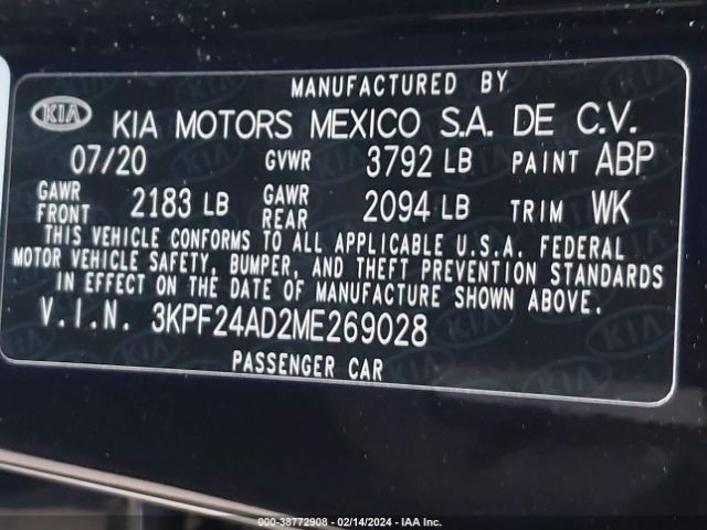 2021 KIA FORTE 3KPF24AD2ME269028 Photo 8