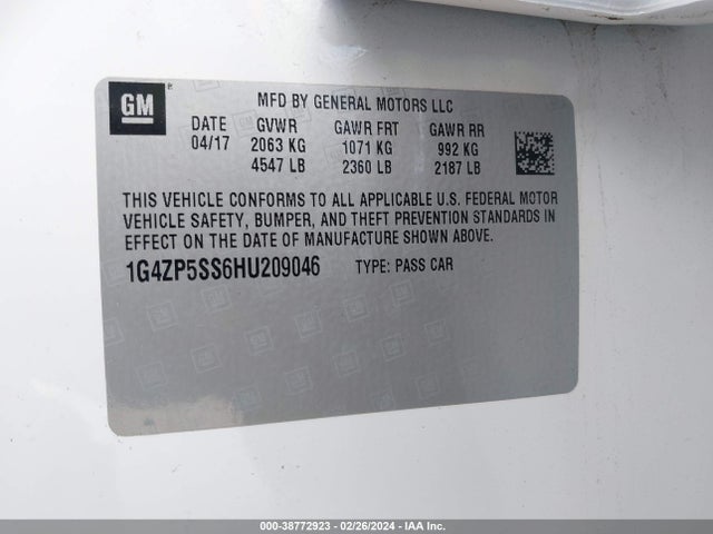 1G4ZP5SS6HU209046 Buick Lacrosse Essence