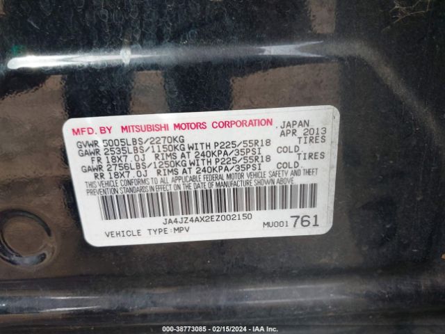JA4JZ4AX2EZ002150 Mitsubishi OUTLANDER GT