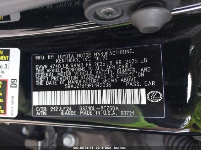 58AJZ1B19PU142036 Lexus Es 350 F Sport Handling