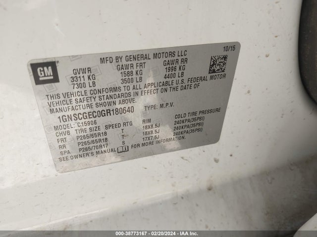 Chevrolet Suburban Ls 2016 1GNSCGEC0GR180640 Image 9