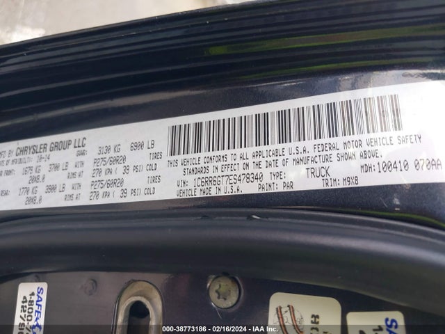 RAM 1500 Big Horn 2014 1C6RR6GT7ES478340 Image 9